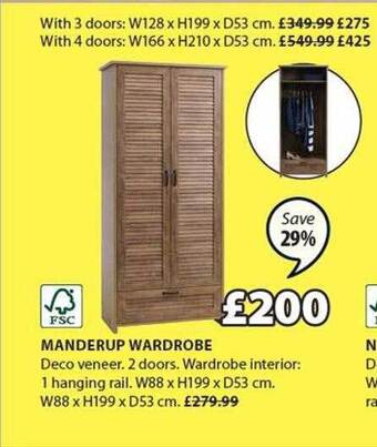 JYSK Manderup wardrobe offer