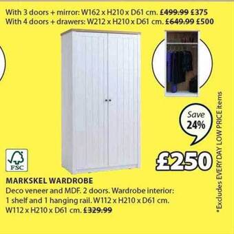 JYSK Markskel wardrobe offer