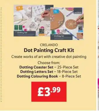 Lidl Crelando dot painting craft kit offer