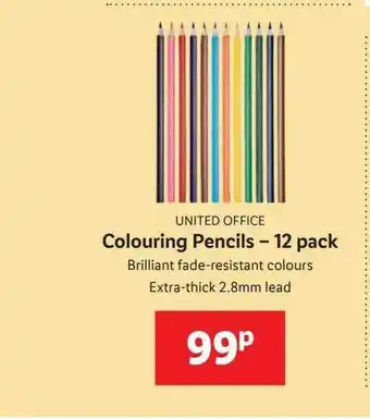 Lidl United office colouring pencils - 12 pack offer