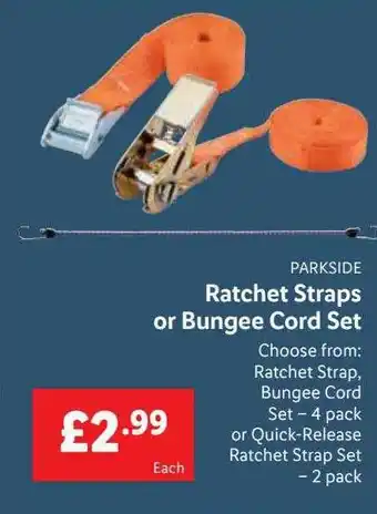 Lidl Parkside ratchet straps or bungee cord set offer
