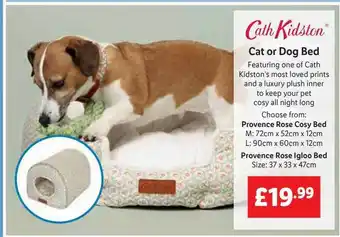 Lidl Cath kidston cat or dog bed offer