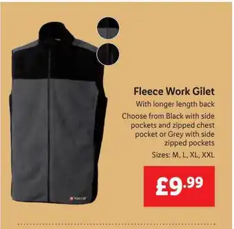 Lidl Fleece work gilet offer