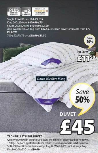 JYSK Tronfjellet fibre duvet offer