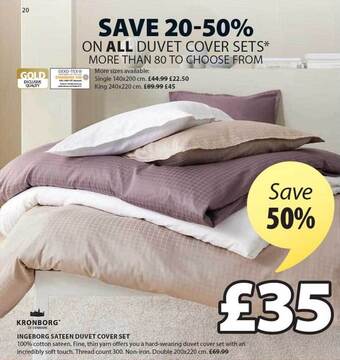 JYSK Kronborg ingeborg sateen duvet cover set offer