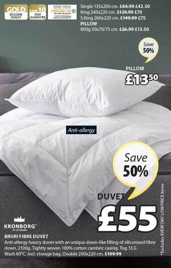 JYSK Kronborg bruri fibre duvet offer