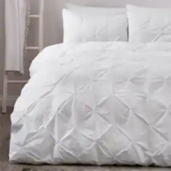 TK Maxx Double white pintuck duvet cover set offer