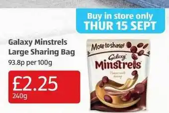 Aldi Galaxy minstrels large sharing bag offer