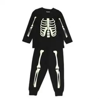 Home Bargains Hallow-scream: skeleton pyjama set - older kids offer