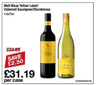 Makro Wolf blass yellow label cabernet sauvignon chardonnay offer