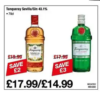 Makro Tanqueray sevilla gin 43.1% offer