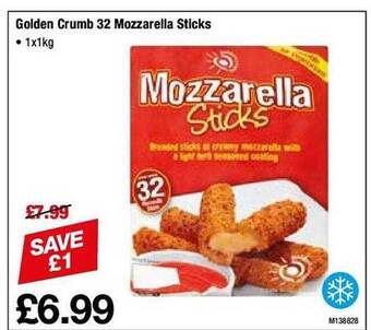 Makro Golden crumb 32 mozzarella sticks offer