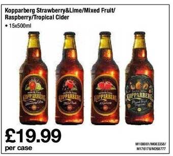 Makro Kopparberg strawberry&lime mixed fruit raspberry tropical cider offer
