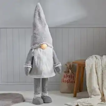 Home Bargains Festive feeling: extra large led gonk - grey offer