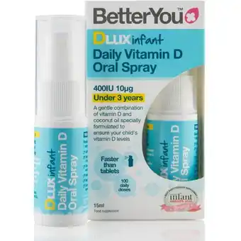 Lloyds Pharmacy Betteryou dlux infant vitamin d oral spray 15ml offer