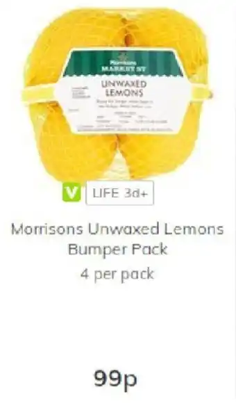 Morrisons Morrisons Unwaxed Lemons Bumper Pack offer