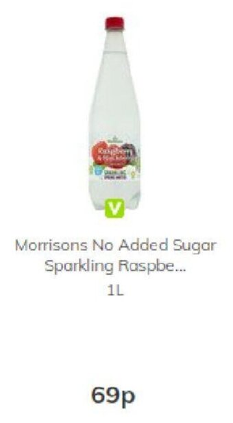 Morrisons Morrisons No Added Sugar Sparkling Raspberry 1L offer
