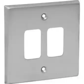 Toolstation Grid front plate satin chrome 2 gang offer