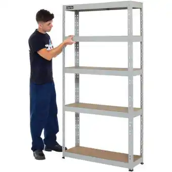 Machine Mart Clarke csm5265/30lg heavy duty boltless shelving (light grey) offer