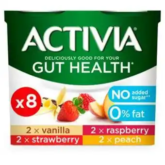 Sainsbury's Activia no added sugar 0% fat mixed fruits yogurt 8x115g offer