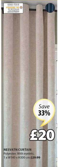 JYSK Nesvatn curtain offer