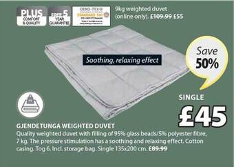 JYSK Gjendetunga weighted duvet offer