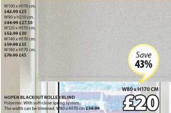 JYSK Hopen blackout roller blind offer