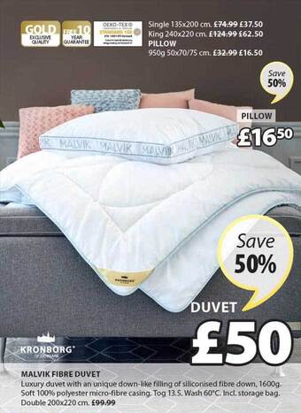 JYSK Kronborg malvik fibre duvet offer
