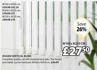 JYSK Rogen vertical blind offer