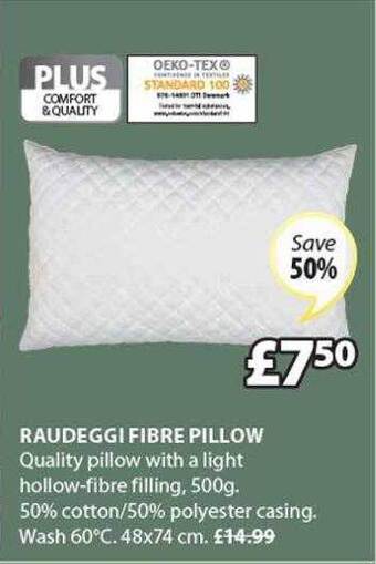 JYSK Raudeggi fibre pillow offer