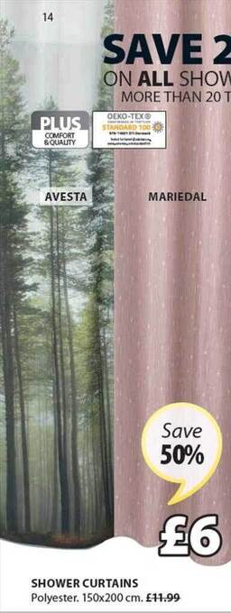 JYSK Shower curtains offer