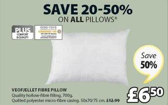 JYSK Veofjellet fibre pillow offer