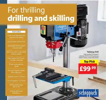 Lidl Scheppach tabletop drill offer