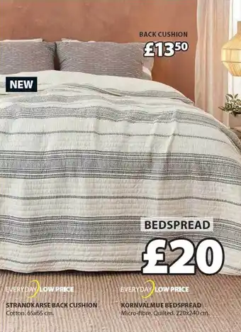 JYSK Everyday strandkarse back cushion, everyday kornvalmue bedspread offer