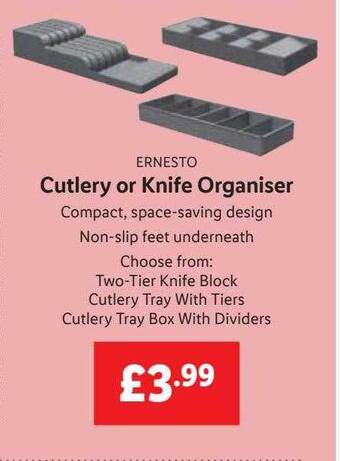 Lidl Ernesto cutlery or knife organiser offer