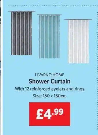 Lidl Livarno home shower curtain offer