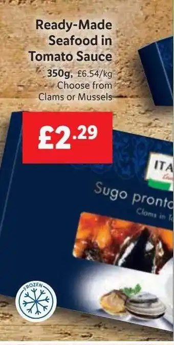 Lidl Italiamo ready-made seafood in tomato sauce offer
