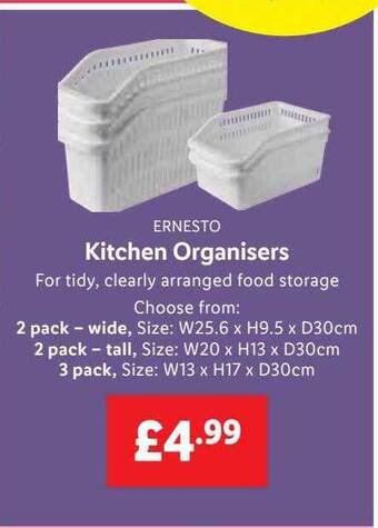 Lidl Ernesto kitchen organisers offer