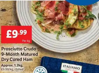 Lidl Italiamo prosciutto crudo 9-month matured dry cured ham offer