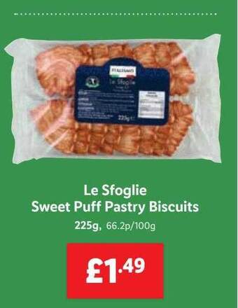 Lidl Italiamo le sfoglie sweet puff pastry biscuits offer