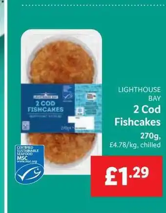 Lidl Lighthouse bay 2 cod fishcakes offer