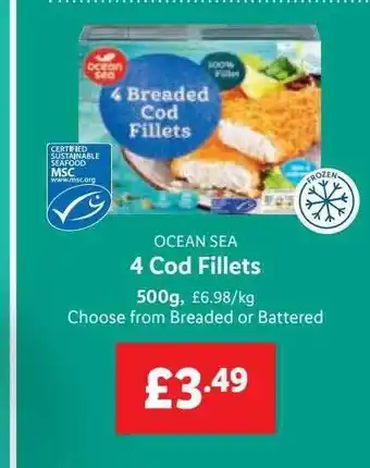 Ocean sea 4 cod fillets