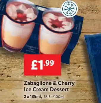 Lidl Italiamo zabaglione & cherry ice cream dessert offer