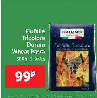 Lidl Italiamo farfalle tricolore durum wheat pasta offer