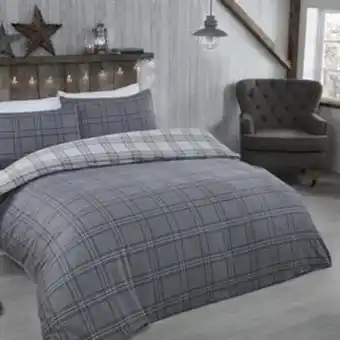 Home Bargains Jeff banks: christmas duvet set - grey check offer