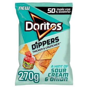 Tesco Doritos dippers hint of sour cream & onion tortilla 270g offer