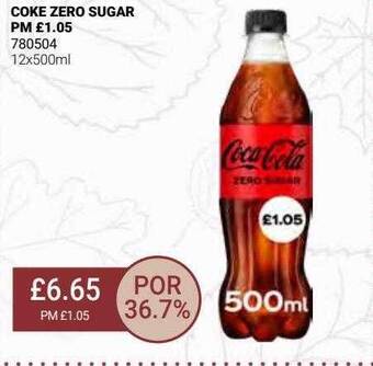 Bestway Coke zero sugar offer