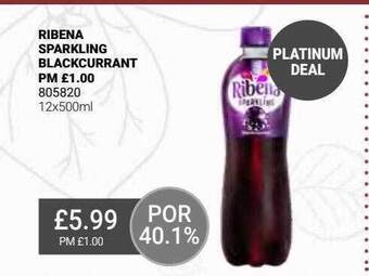 Bestway Ribena sparkling blackcurrant offer