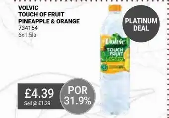 Bestway Volvic touch of fruit pineapple & orange offer