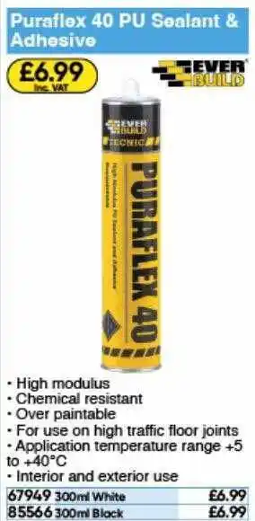 Toolstation Puraflex 40 pu sealant & adhesive ever build offer